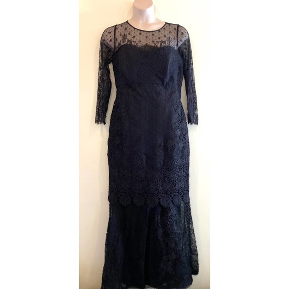 Samy Gicherman Black Guipure Lace MOB Gown 12 - Picture 3 of 11